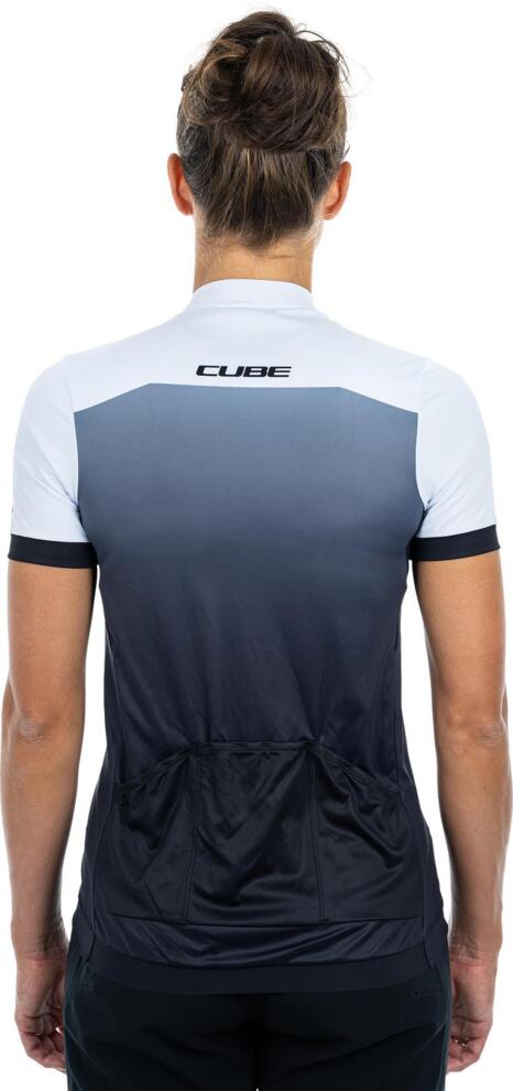 CUBE Atx Ws Jersey Full Zip S/S Schwarz/Weiß