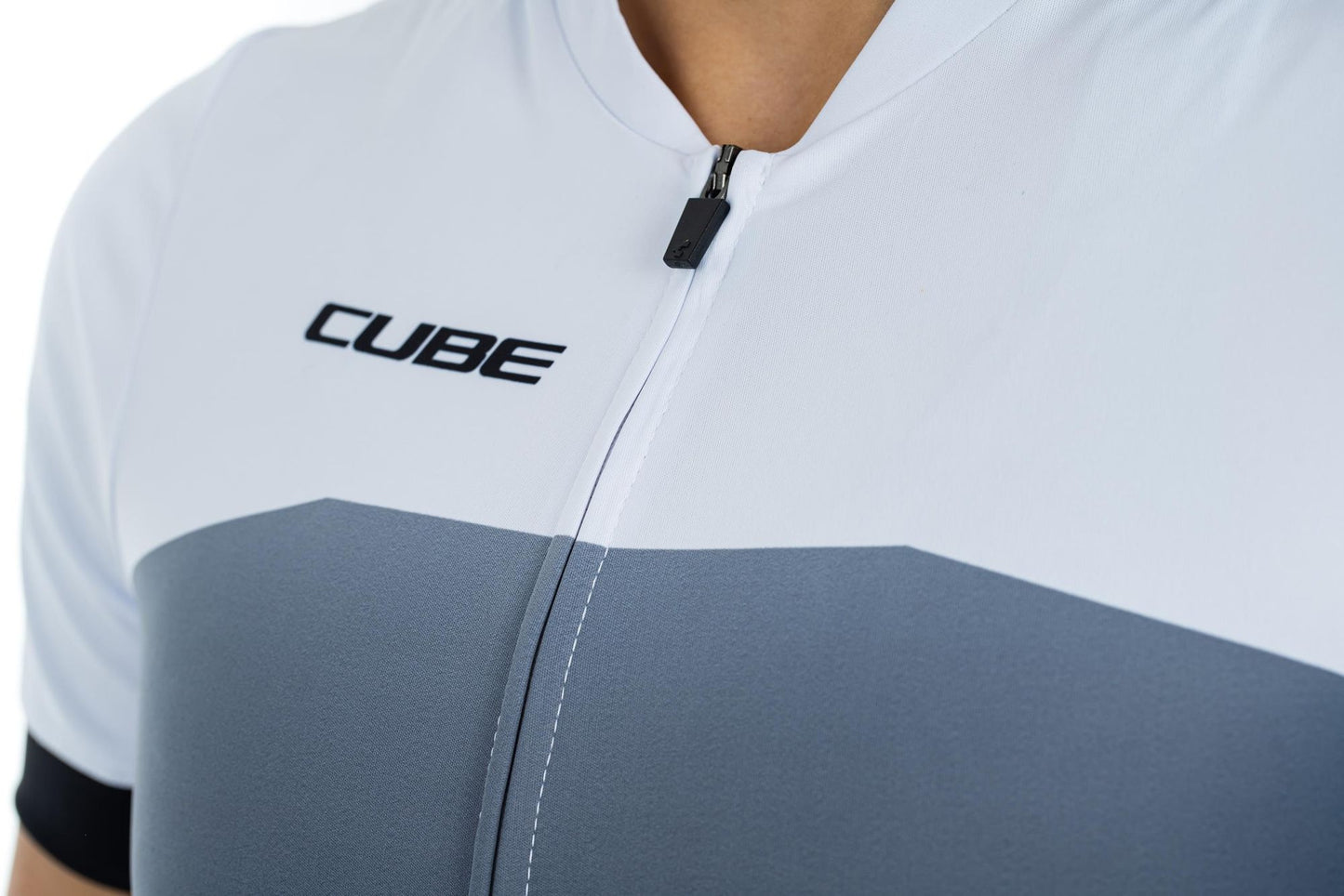 CUBE Atx Ws Jersey Full Zip S/S Schwarz/Weiß