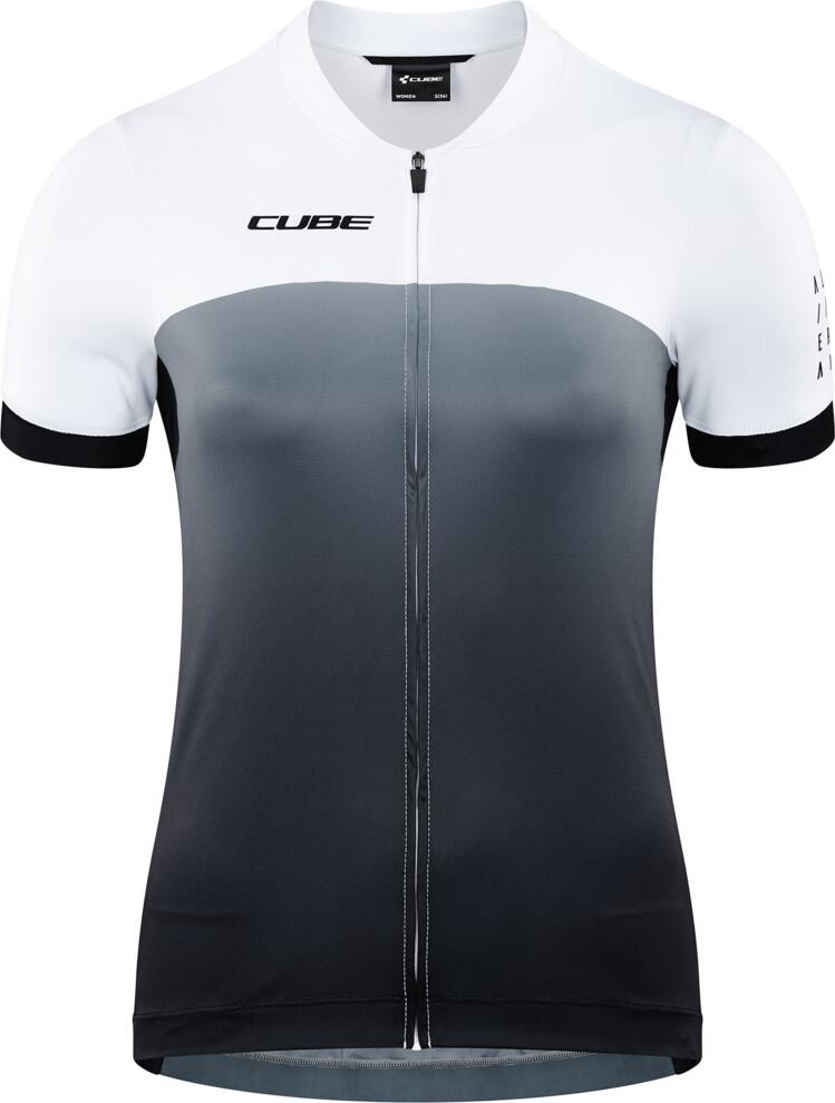 CUBE Atx Ws Jersey Full Zip S/S Schwarz/Weiß