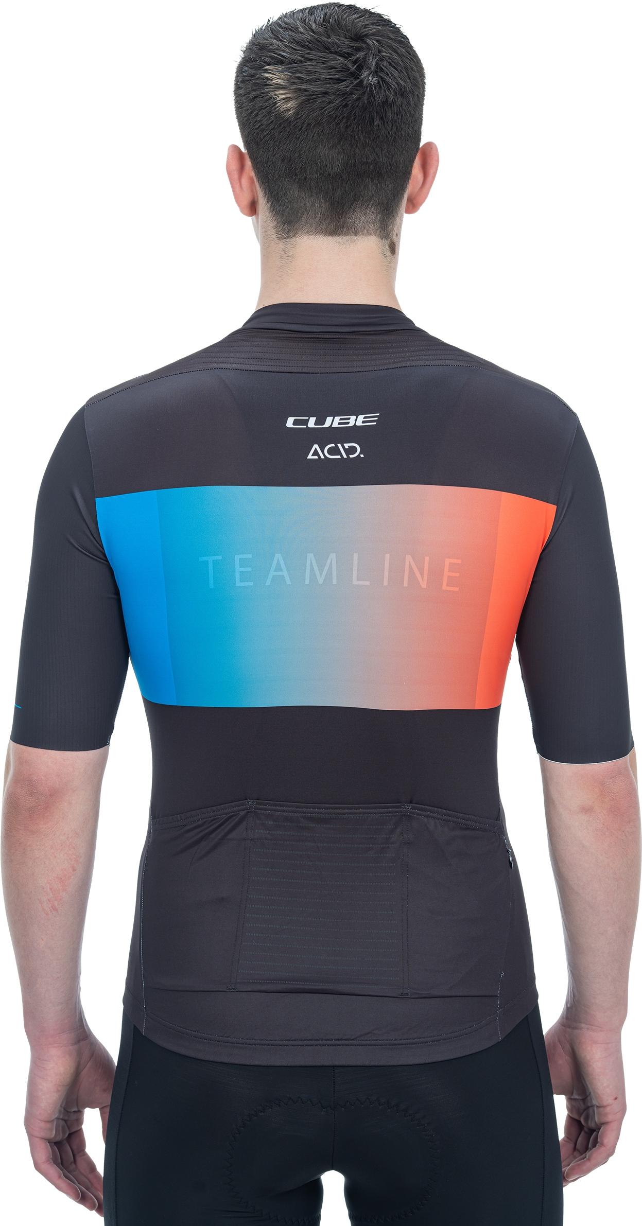 CUBE Teamline Trikot S/S Schwarz/Blau/Rot