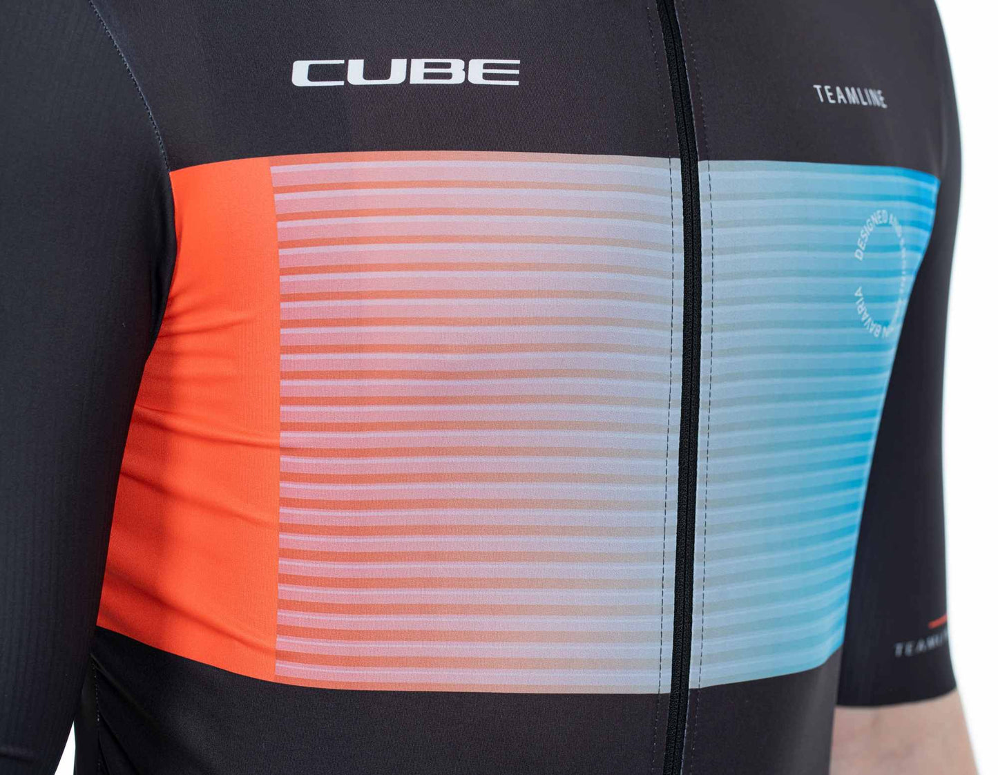 CUBE Teamline Trikot S/S Schwarz/Blau/Rot