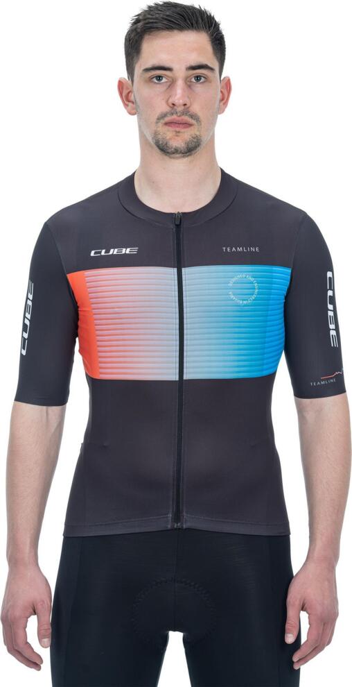 CUBE Teamline Trikot S/S Schwarz/Blau/Rot