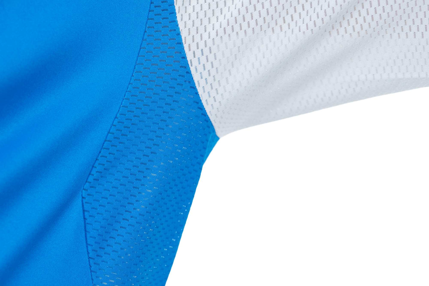 Camiseta de cuello redondo CUBE Teamline de manga corta, color blanco, azul y rojo