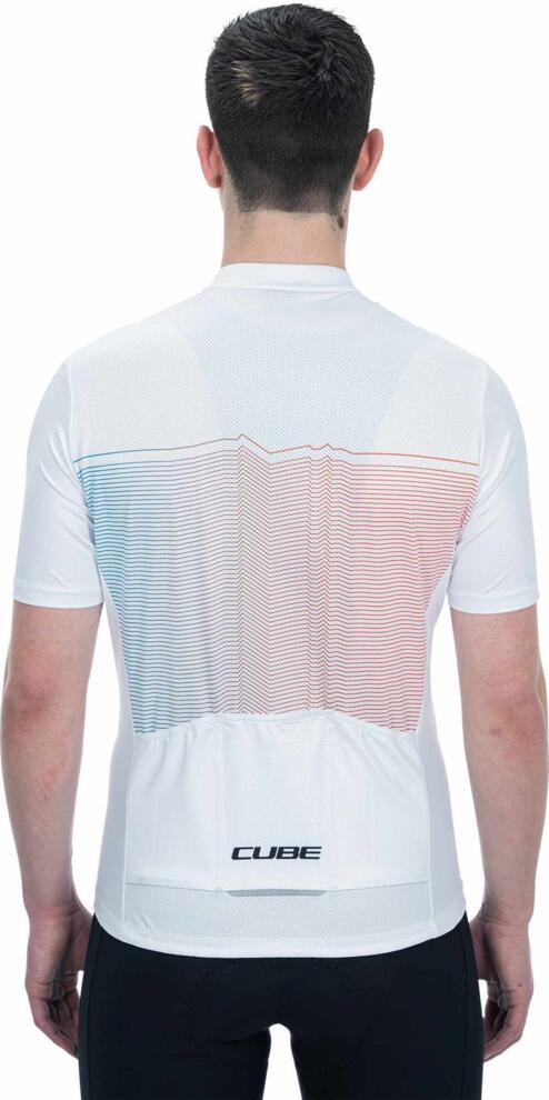 Camiseta de manga corta CUBE Teamline Cmpt blanca