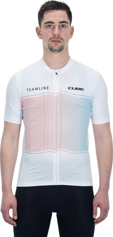 Camiseta de manga corta CUBE Teamline Cmpt blanca