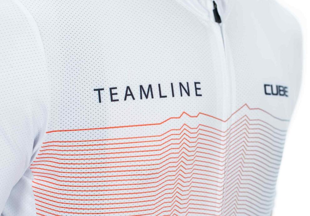 Camiseta de manga corta CUBE Teamline Cmpt blanca