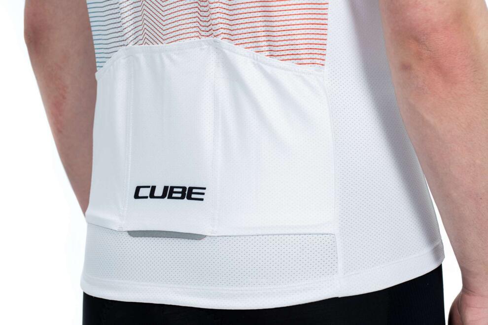 Camiseta de manga corta CUBE Teamline Cmpt blanca