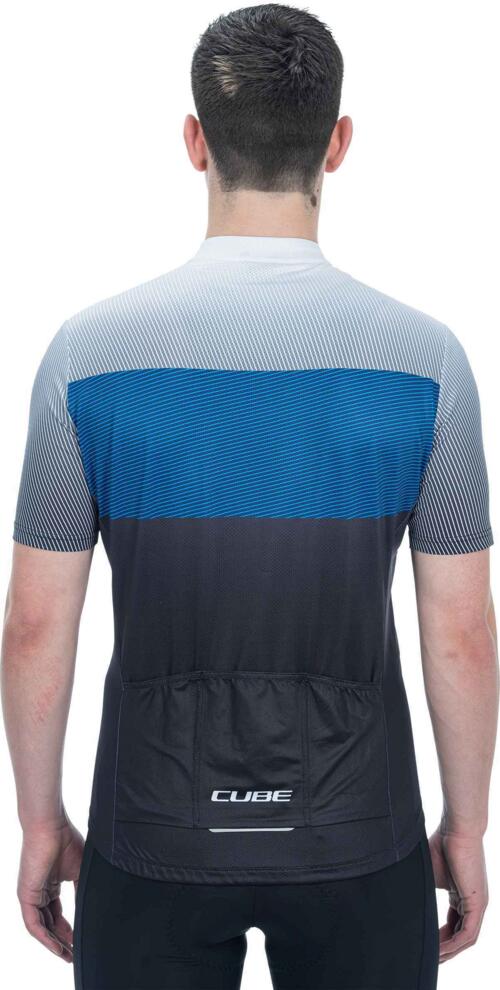 CUBE Teamline Trikot Cmpt S/S Schwarz/Blau/Grau