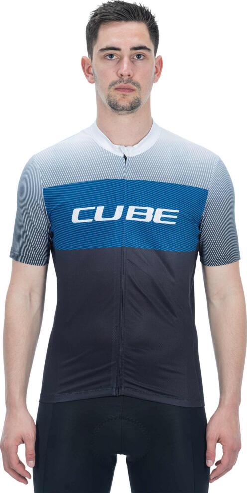 CUBE Teamline Trikot Cmpt S/S Schwarz/Blau/Grau