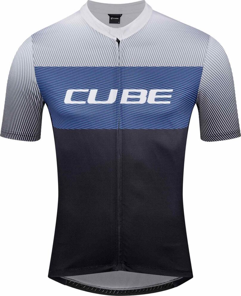 CUBE Teamline Trikot Cmpt S/S Schwarz/Blau/Grau
