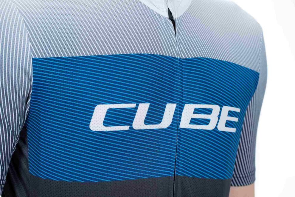 CUBE Teamline Trikot Cmpt S/S Schwarz/Blau/Grau