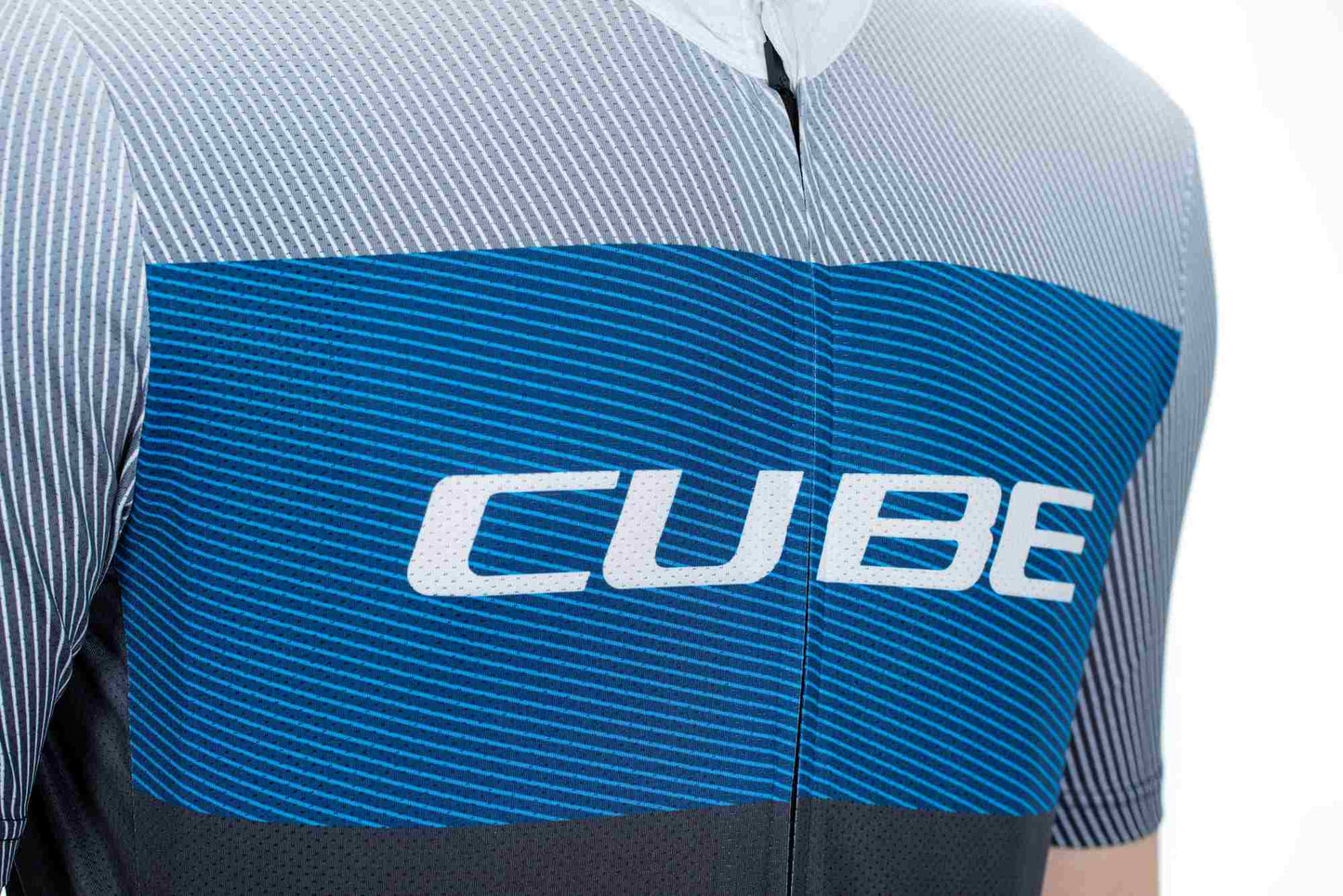 CUBE Teamline Trikot Cmpt S/S Schwarz/Blau/Grau