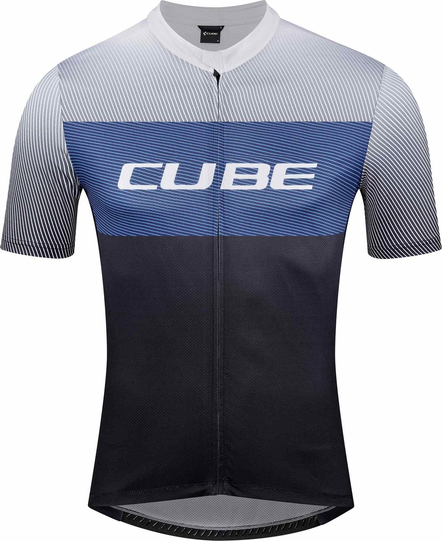 CUBE Teamline Trikot Cmpt S/S Schwarz/Blau/Grau