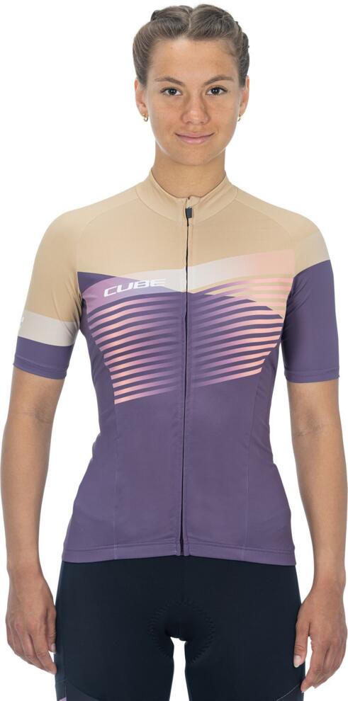 CUBE Teamline Ws Jersey S/S Violett/Sand