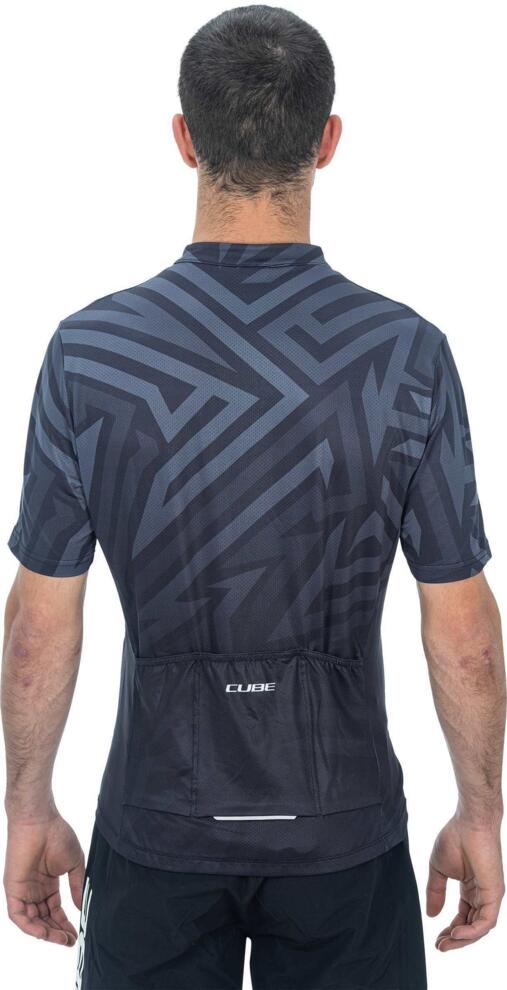 CUBE Atx Jersey Full Zip Cmpt S/S Schwarz/Grau