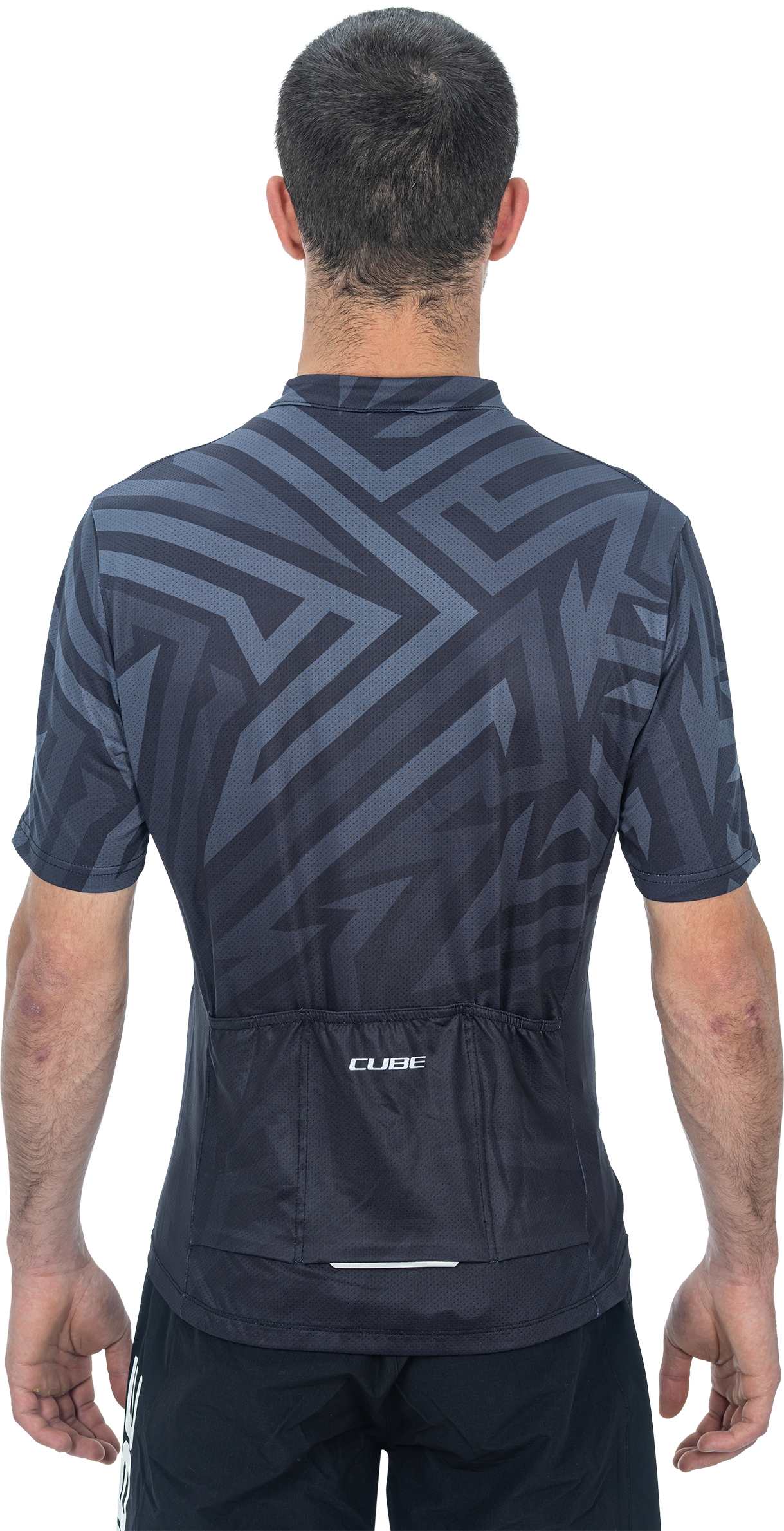 CUBE Atx Jersey Full Zip Cmpt S/S Schwarz/Grau