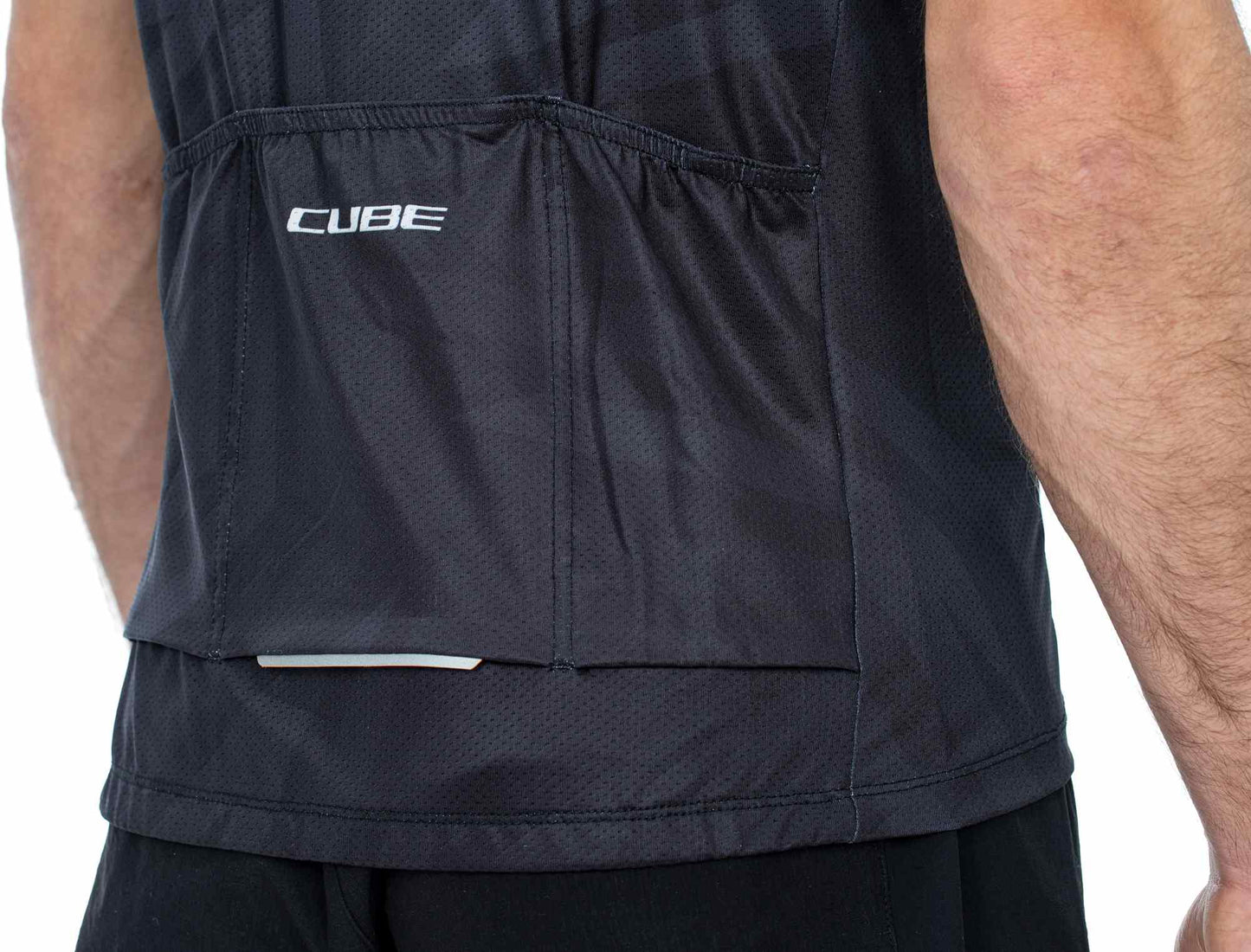 CUBE Atx Jersey Full Zip Cmpt S/S Schwarz/Grau