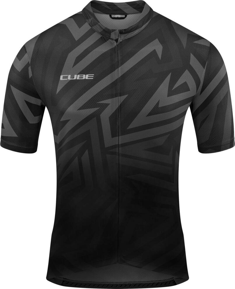 CUBE Atx Jersey Full Zip Cmpt S/S Schwarz/Grau