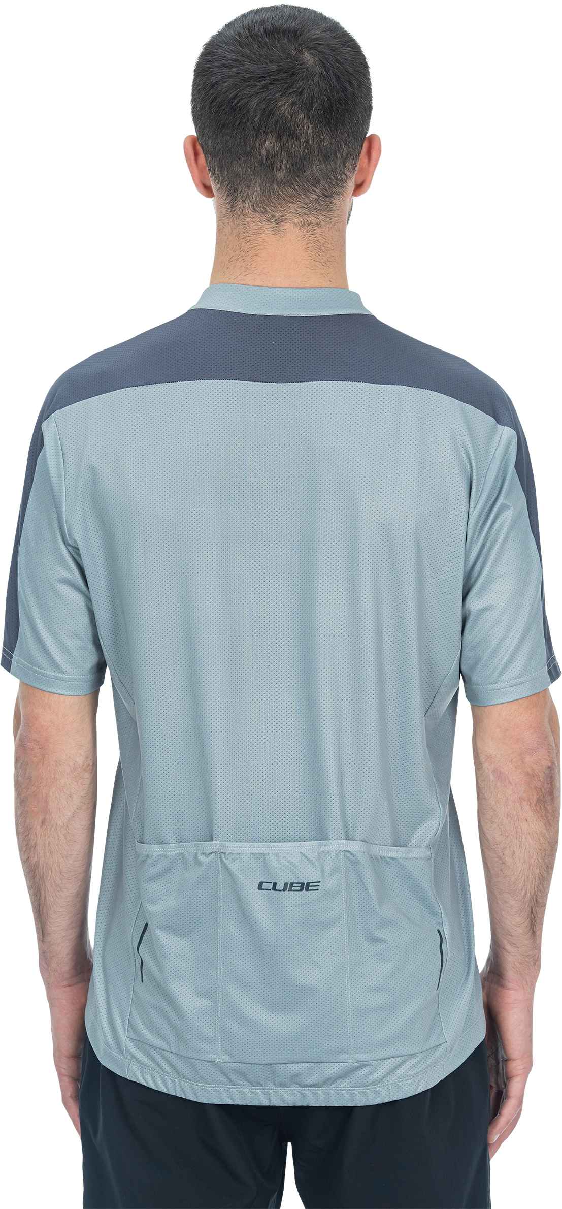Camiseta de manga corta con media cremallera CUBE ATX gris