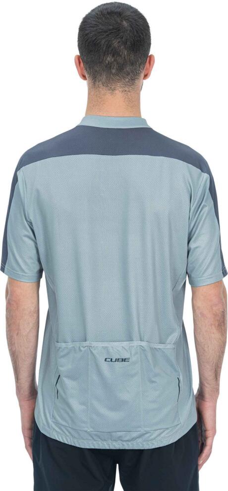 Camiseta de manga corta con media cremallera CUBE ATX gris