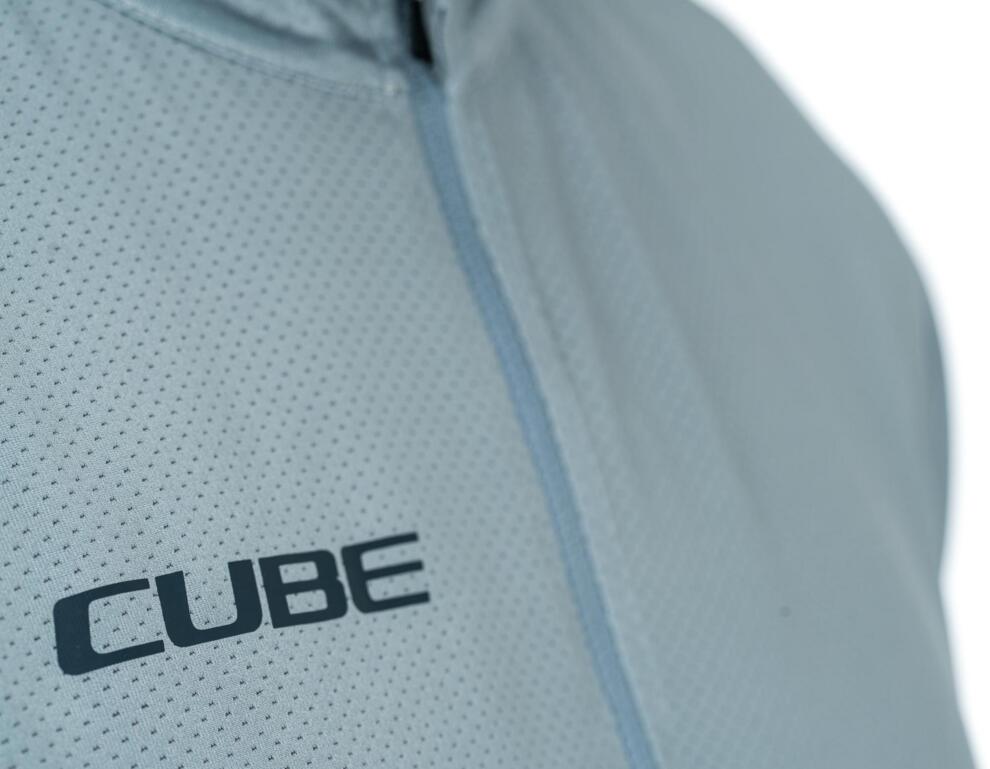 Camiseta de manga corta con media cremallera CUBE ATX gris