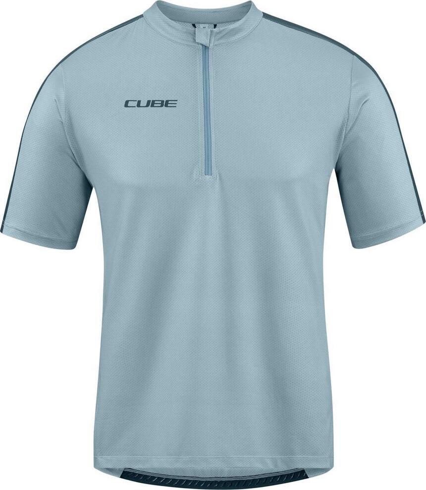 Camiseta de manga corta con media cremallera CUBE ATX gris