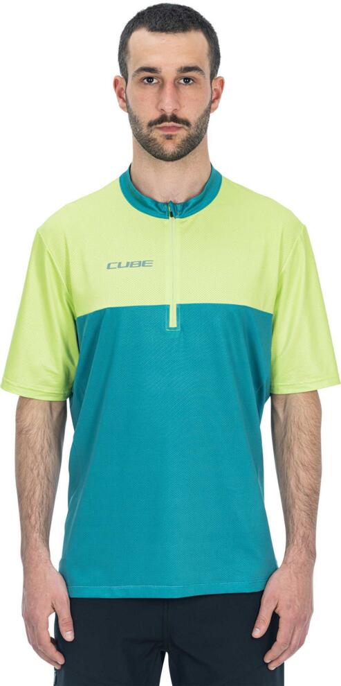 CUBE Atx Jersey Half Zip Cmpt S/S Grün/Limette