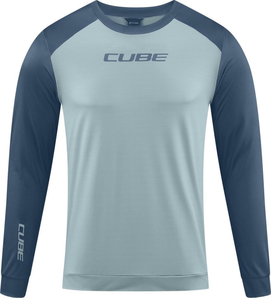 CUBE Atx Rundhalstrikot L/S Grau/Anthrazit