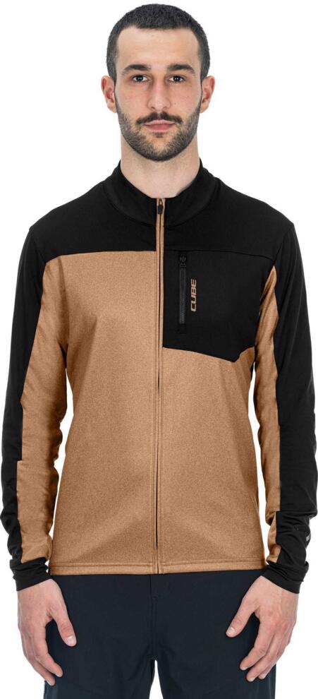 CUBE Atx Full Zip Trikot Cmpt L/S Braun/Schwarz