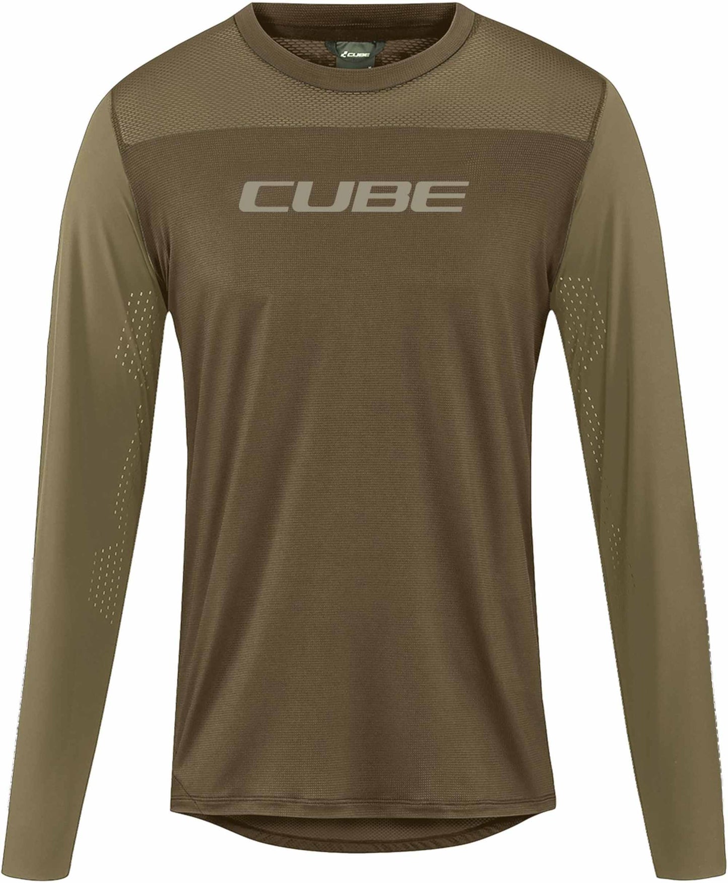 CUBE MTB ROUND NECK JERSEY PRO TM L/S OLIVE XXL