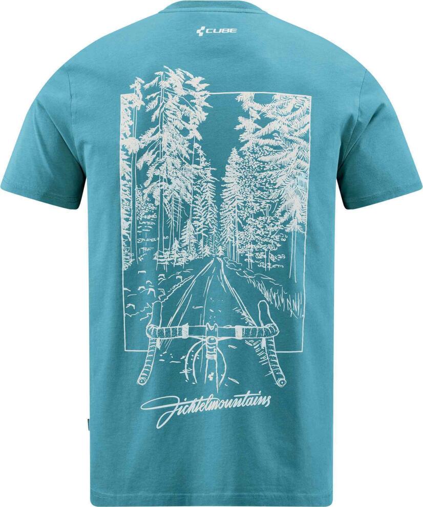 CUBE Organic T-Shirt Fichtelberg Grau/Koralle