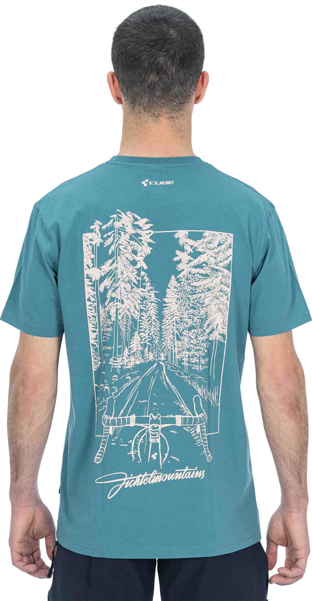 CUBE Organic T-Shirt Fichtelberg Grau/Koralle