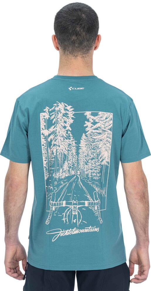 CUBE Organic T-Shirt Fichtelberg Grau/Koralle