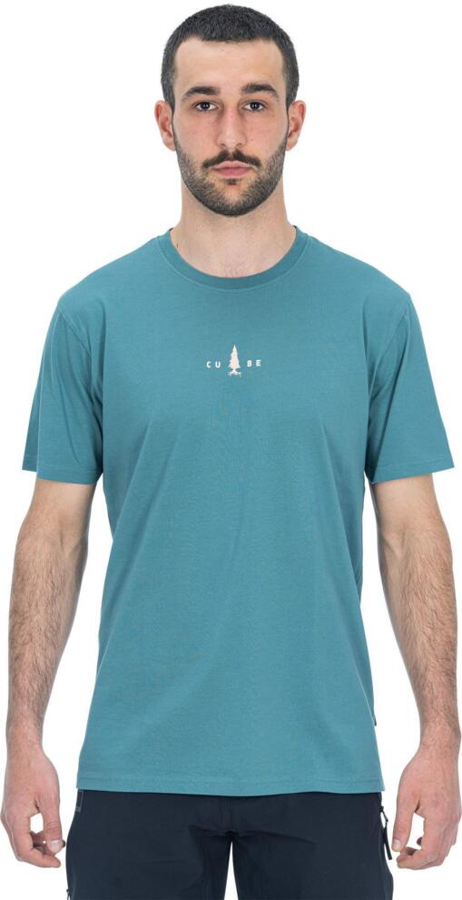 CUBE Organic T-Shirt Fichtelberg Grau/Koralle