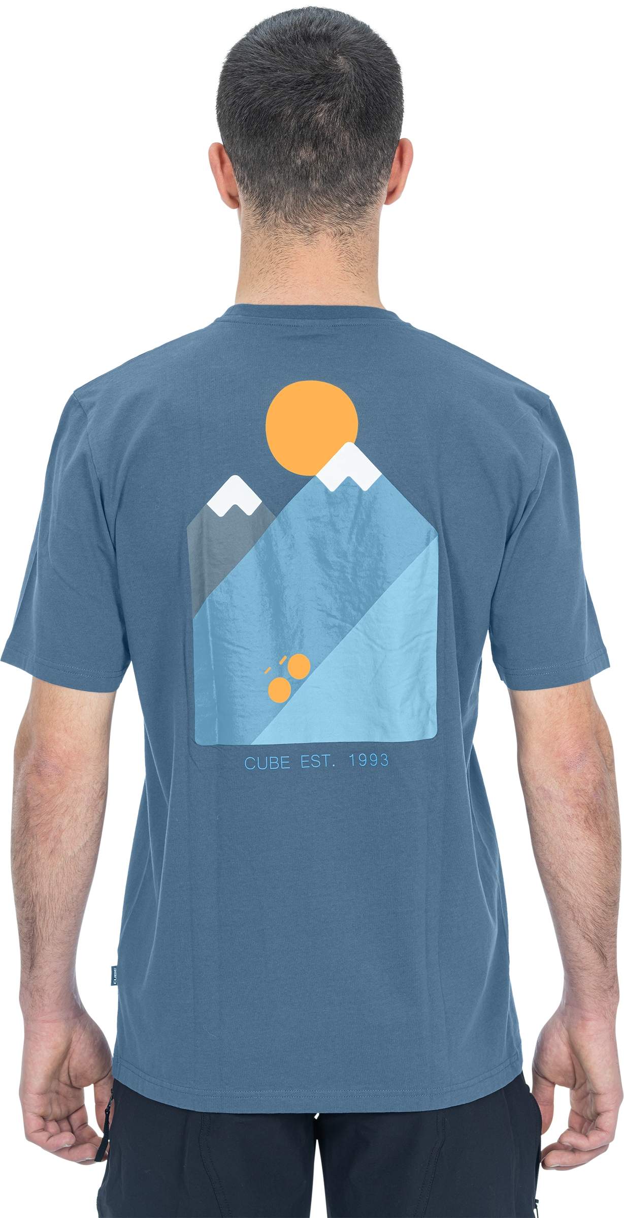 CUBE Bio T-Shirt Mountains Blau