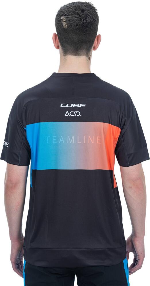 CUBE Teamline Roundneck Trikot S/S Schwarz/Blau/Rot