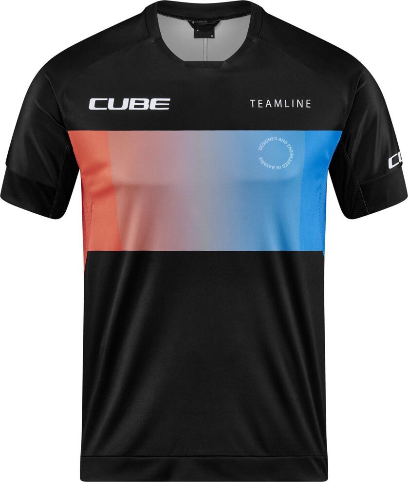 CUBE Teamline Roundneck Trikot S/S Schwarz/Blau/Rot
