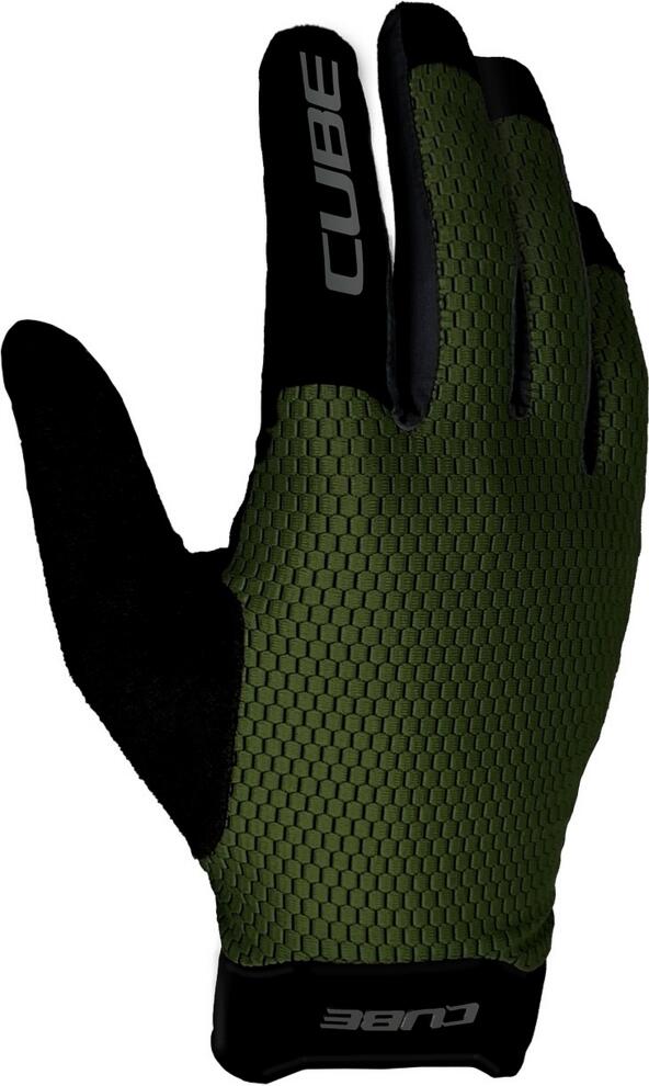 Cube Handschuhe Gravity Long Finger Tm Oliv/Grau