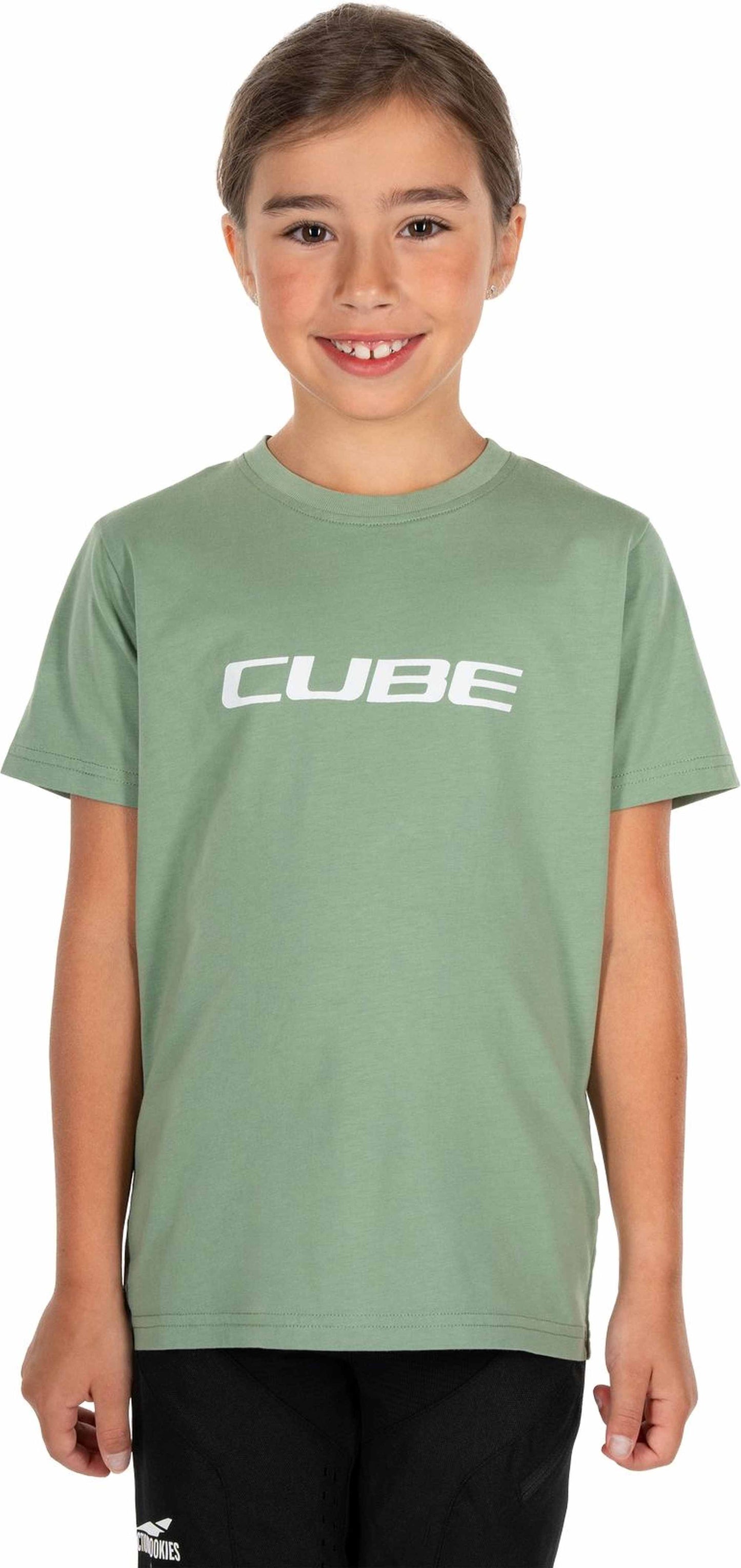 CUBE ORGANIC T-SHIRT ROOKIE LOGO GREEN M (122/128)