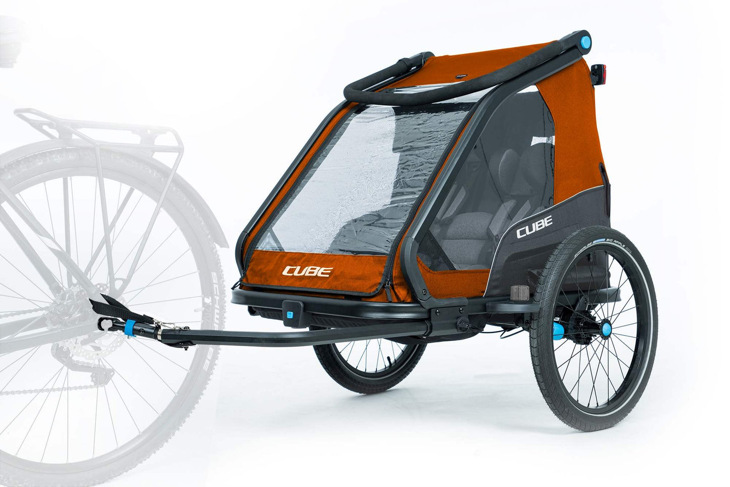 CUBE Kinderanhänger Double Cmpt X Actionteam Grau/Orange