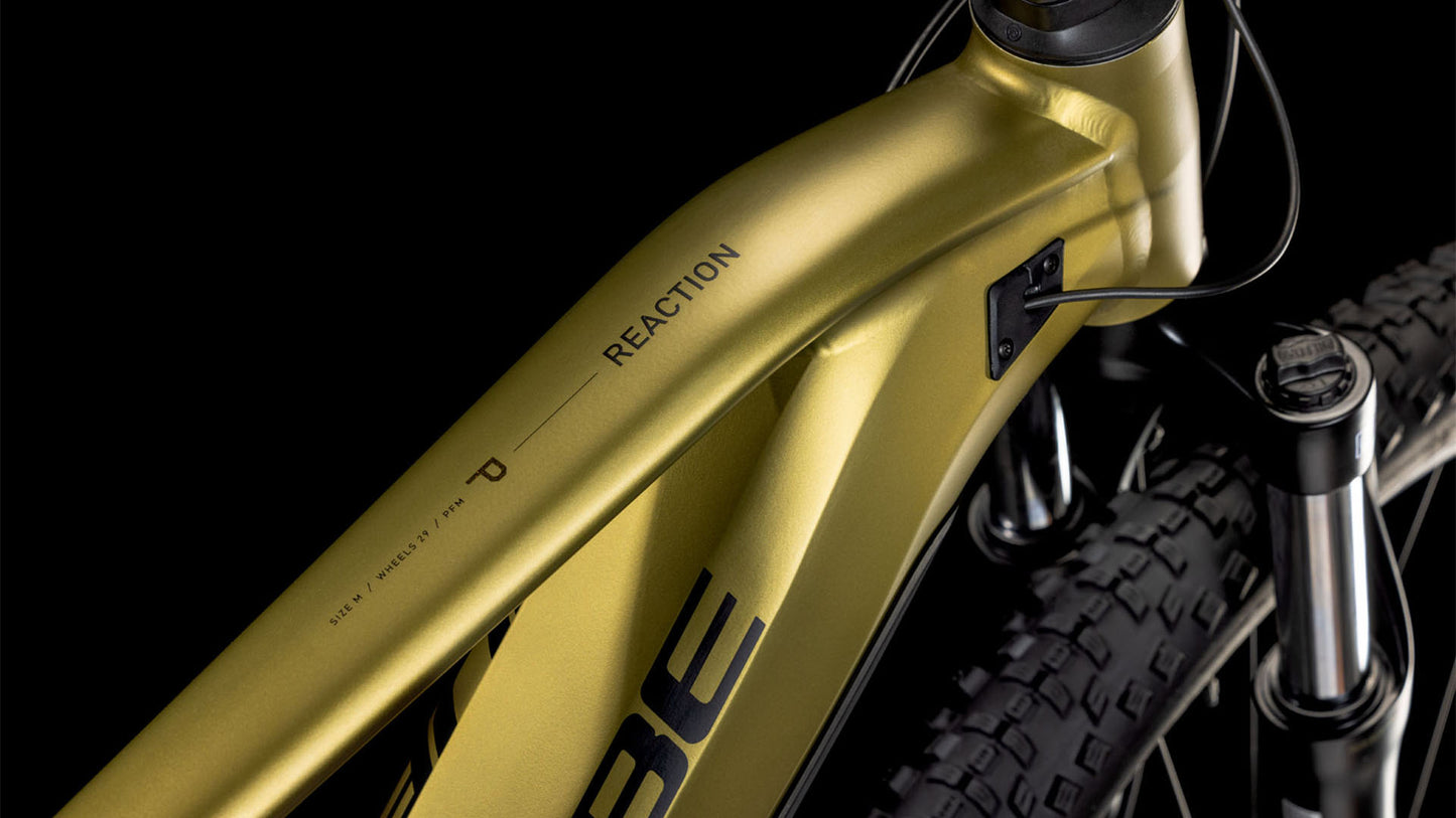 Cube Reaction Hybrid Performance 500 Electric Hardtail Mountain Bike 2025 Golden Lime & Black