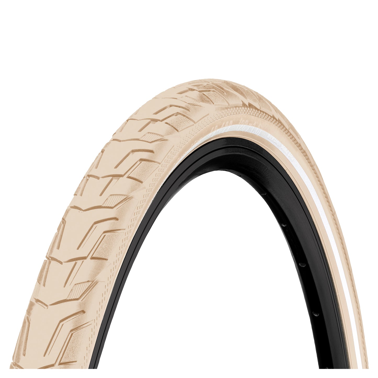 Continental RIDE City Reflex Tyre - Wire Bead: CREAM/CREAM REFLEX 26X1.75"